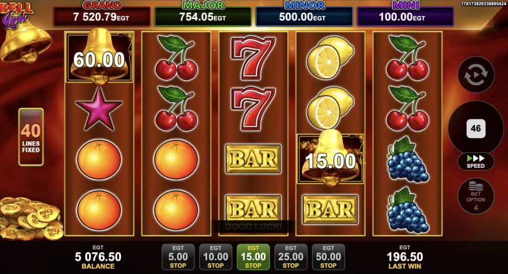 40 Shining Crown Bell Link Slot