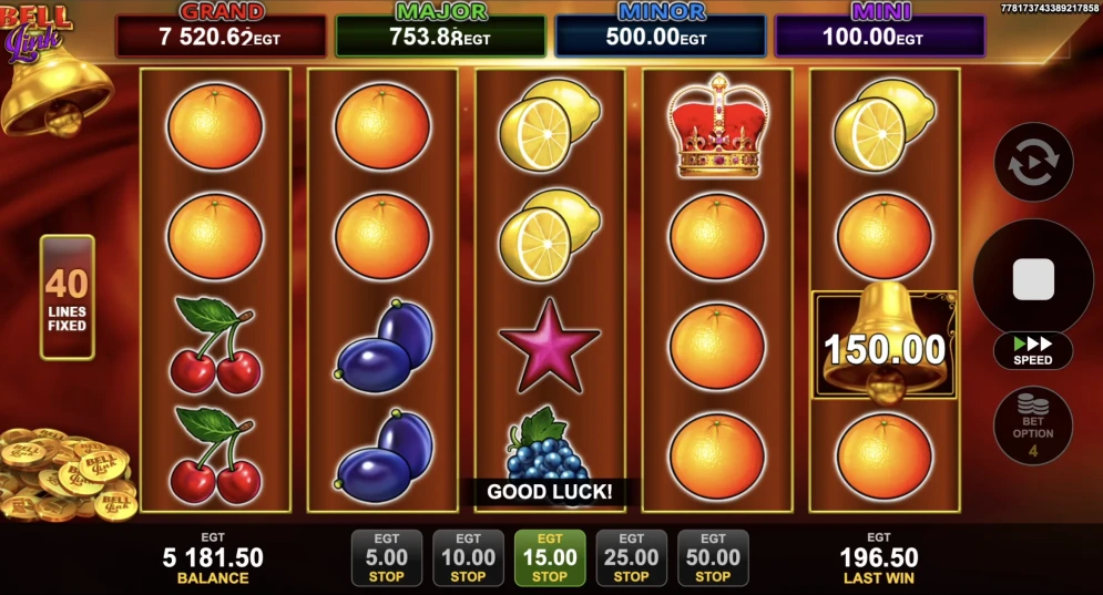 40 Shining Crown Bell Link Slot