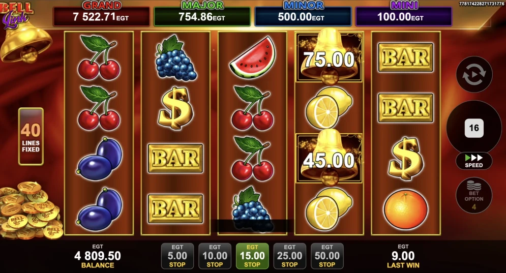 40 Shining Crown Bell Link Slot